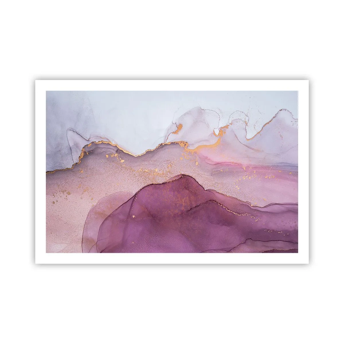 Póster - Olas de lila y púrpura - 91x61 cm