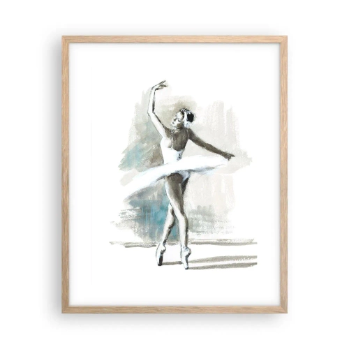 Póster en marco roble claro - Encantada por un cisne - 40x50 cm