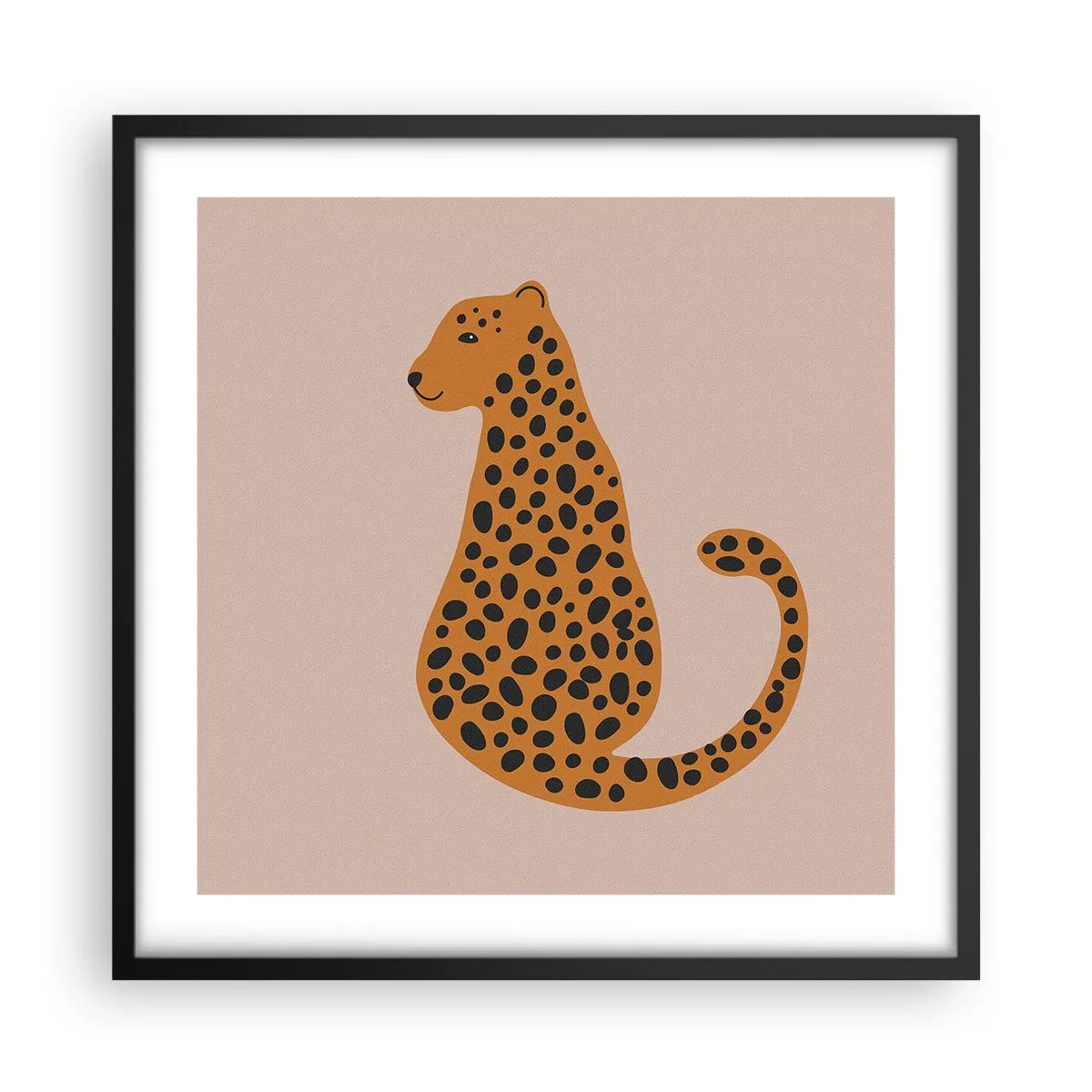 Póster en marco negro - El estampado de leopardo está de moda - 50x50 cm