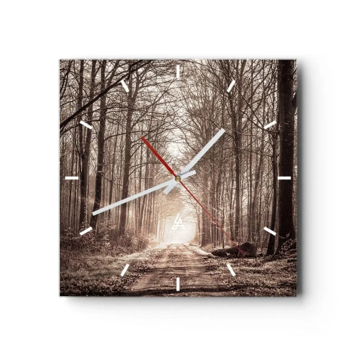 Reloj de pared - Reloj de vidrio - La catedral del bosque - 40x40 cm