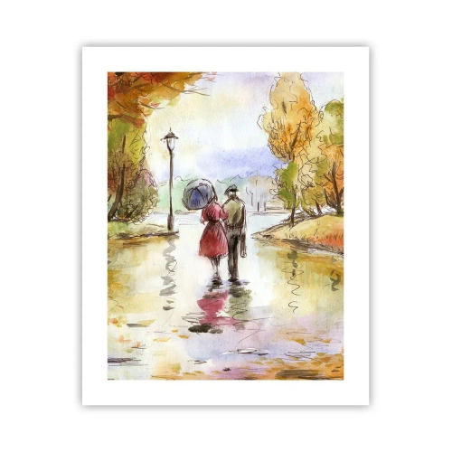 Póster - Un otoño romántico en el parque - 40x50 cm