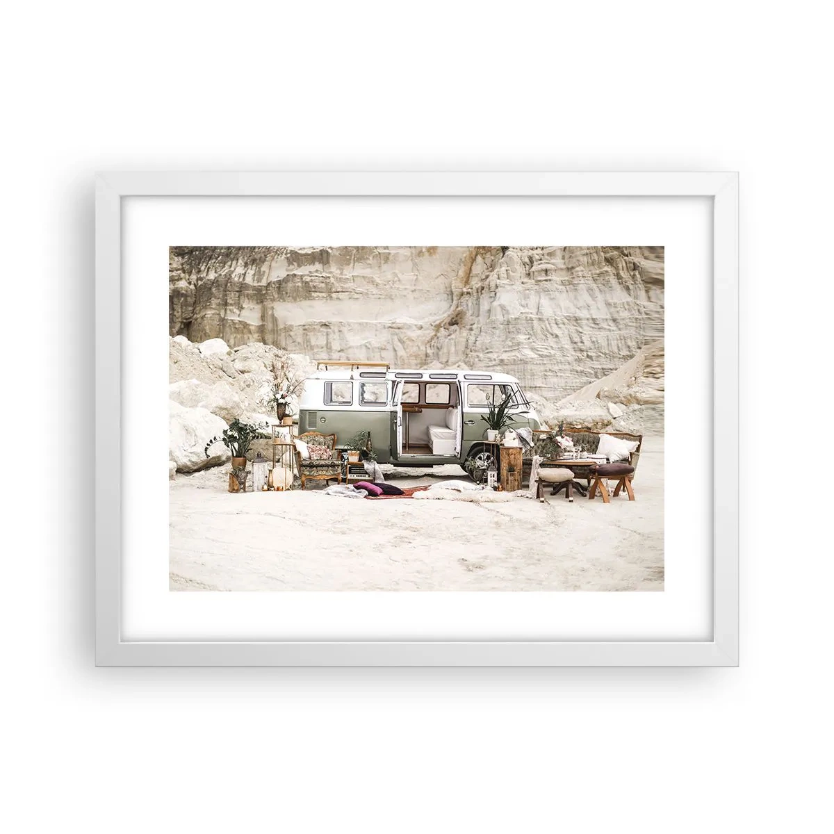 Póster en marco blanco - Hora de empezar el viaje - 40x30 cm