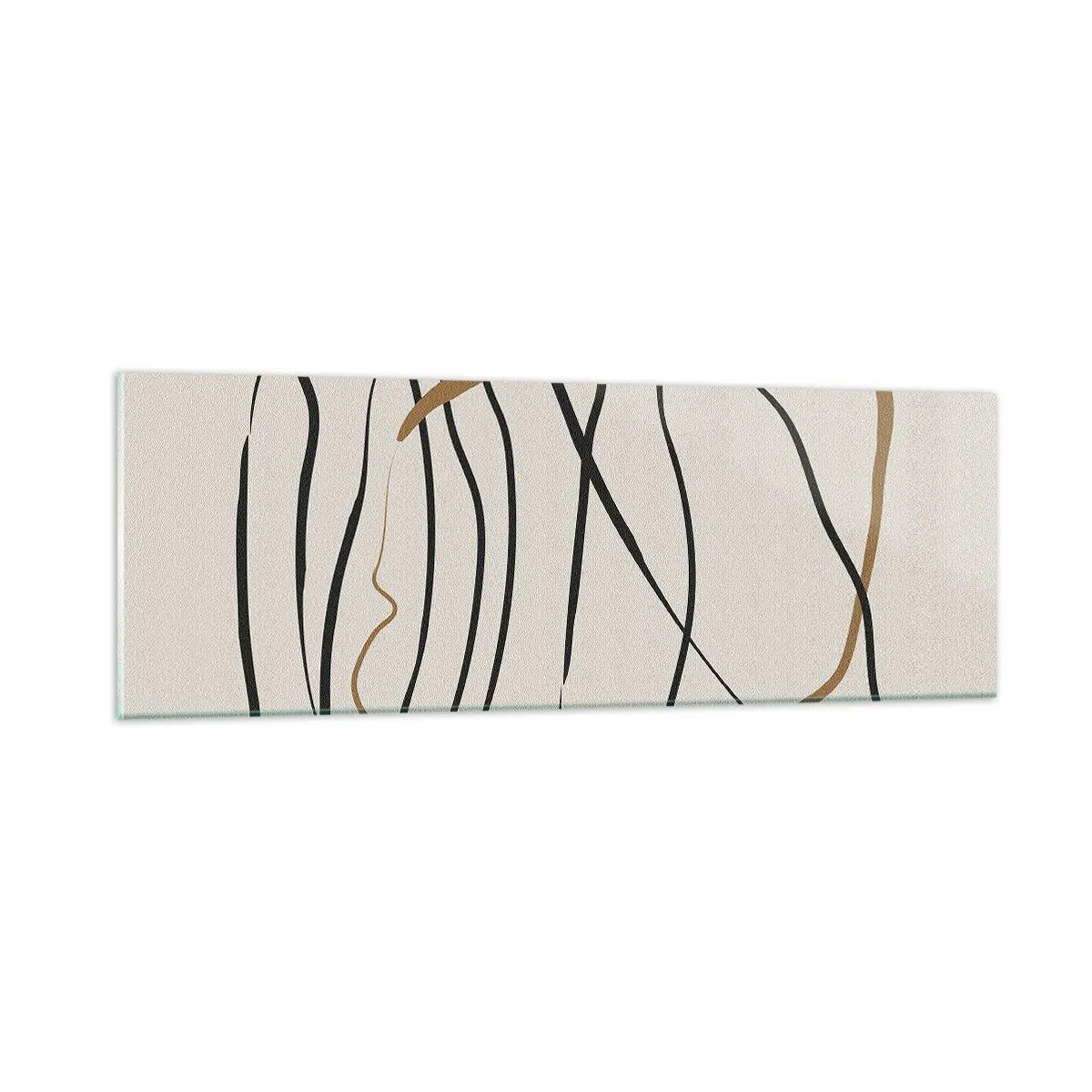 Cuadro sobre vidrio - Impresiones sobre Vidrio - Composición: danza lineal - 90x30 cm