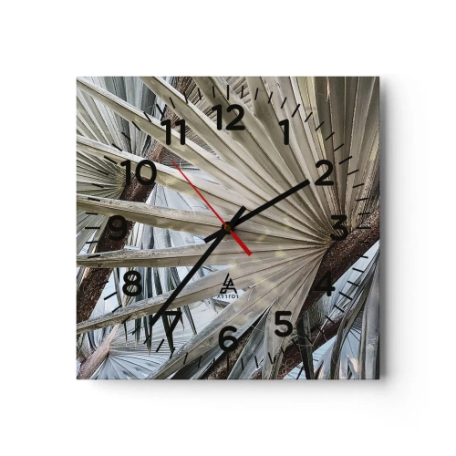 Reloj de pared - Reloj de vidrio - Abanicos en el trópico - 40x40 cm