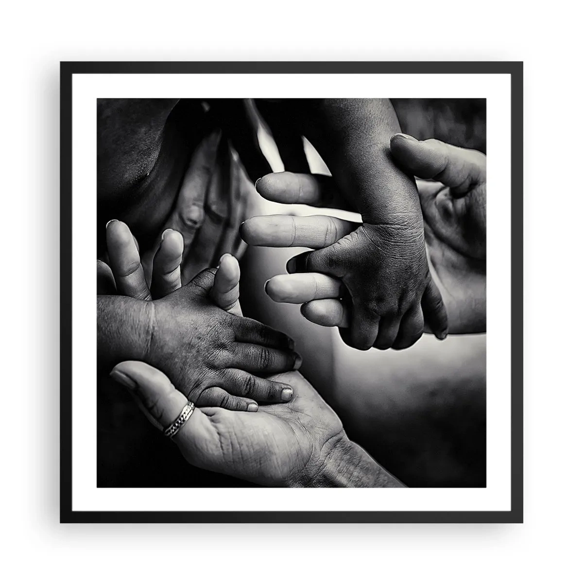 Póster en marco negro - Ser humano - 60x60 cm