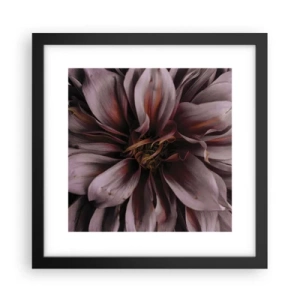 Póster en marco negro - Corazón floral - 30x30 cm