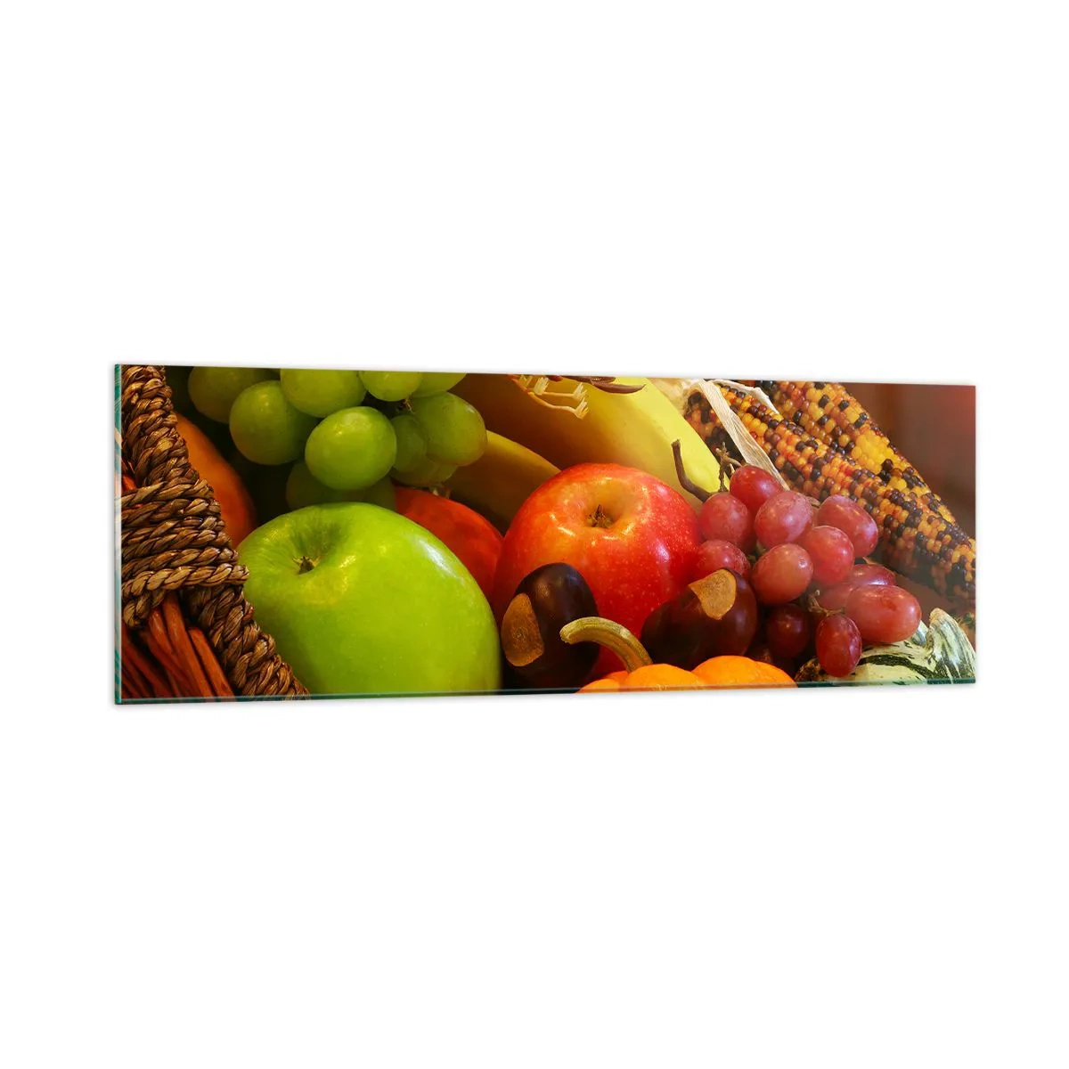 Cuadro sobre vidrio - Impresiones sobre Vidrio - Cesta de la cosecha - 90x30 cm