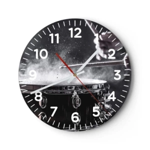 Reloj de pared - Reloj de vidrio - El pulso de la música - 40x40 cm