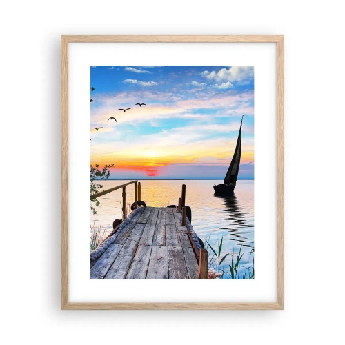 Póster en marco roble claro - Que llegue la noche - 40x50 cm