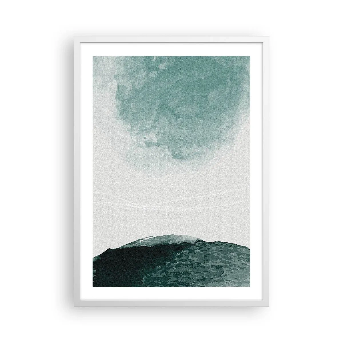 Póster en marco blanco - Un encuentro con la niebla - 50x70 cm