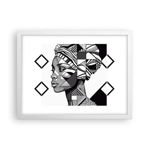 Póster en marco blanco - Retrato étnico - 40x30 cm