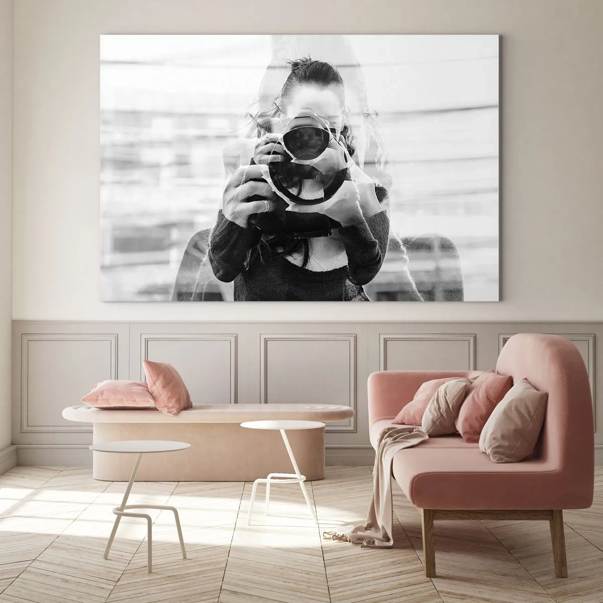 Cuadro sobre vidrio - Impresiones sobre Vidrio - El creador y su material - 100x70cm - Creador y creación - Decoración de pared moderna para salón y dormitorio ARTTOR