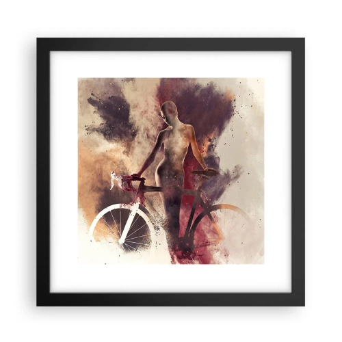 Póster en marco negro - En las formas de mármol un alma ciclista - 30x30 cm