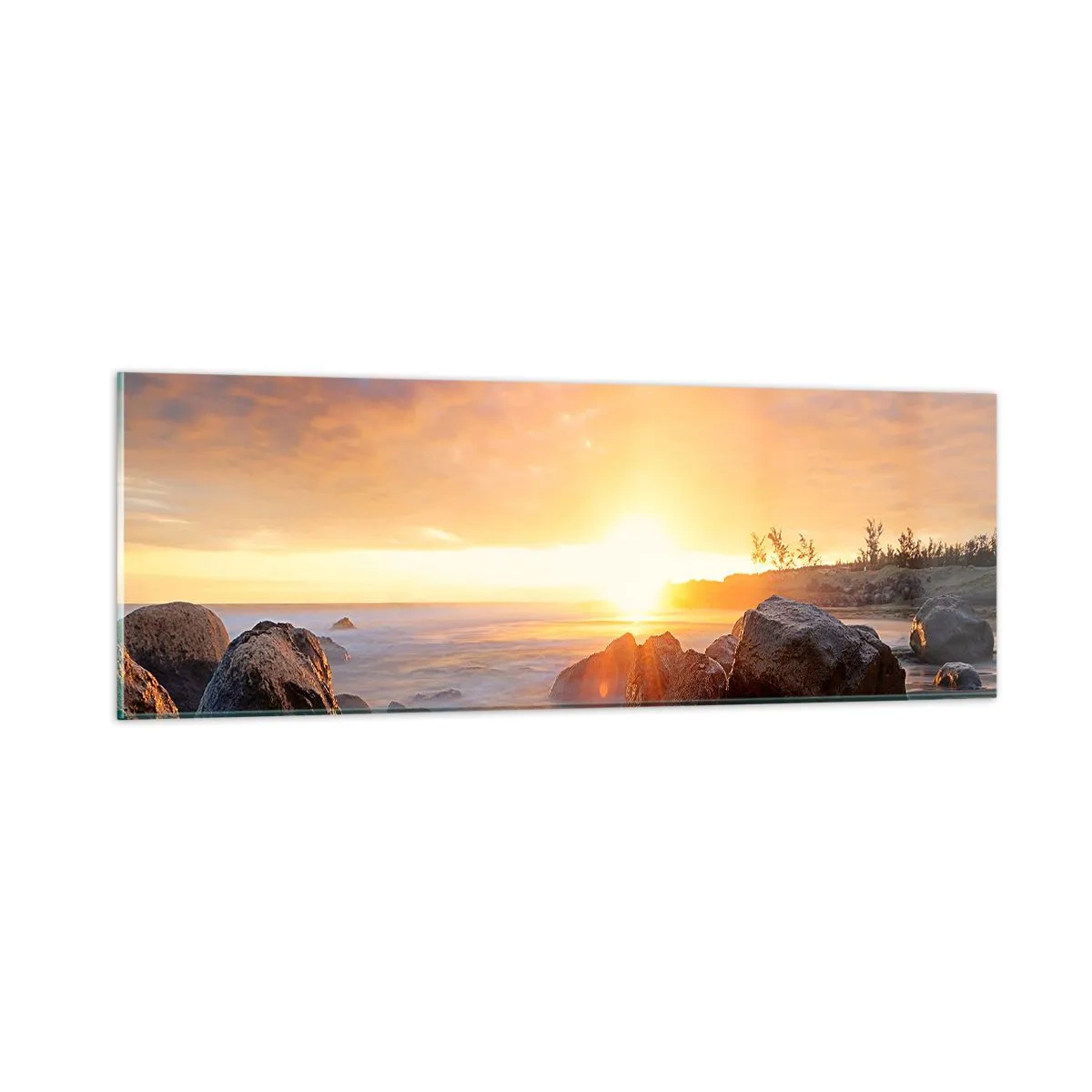 Cuadro sobre vidrio - Impresiones sobre Vidrio - Brisa luminosa del atardecer - 90x30 cm