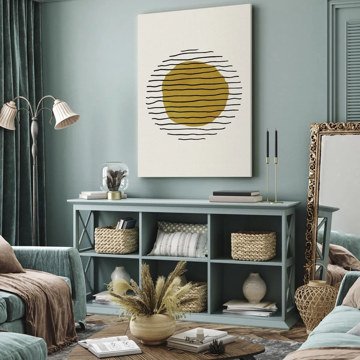 Cuadro sobre lienzo - Impresión de Imagen - Abstracción cálida - 45x80 cm