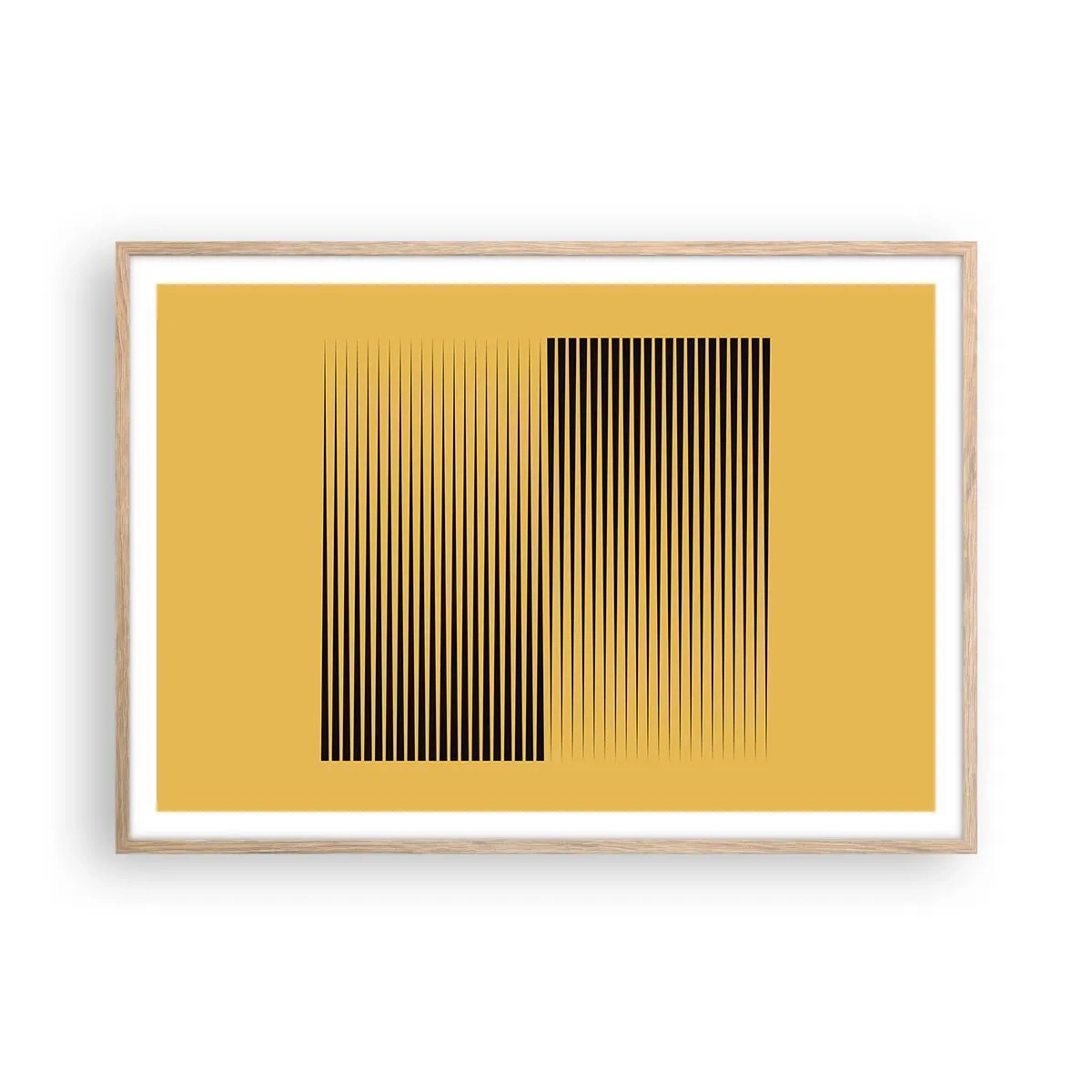 Póster en marco roble claro - Cuadrado de opuestos - 100x70 cm