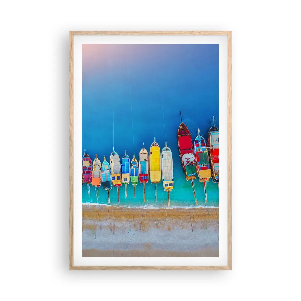 Póster en marco roble claro - A vista de pájaro - 61x91 cm