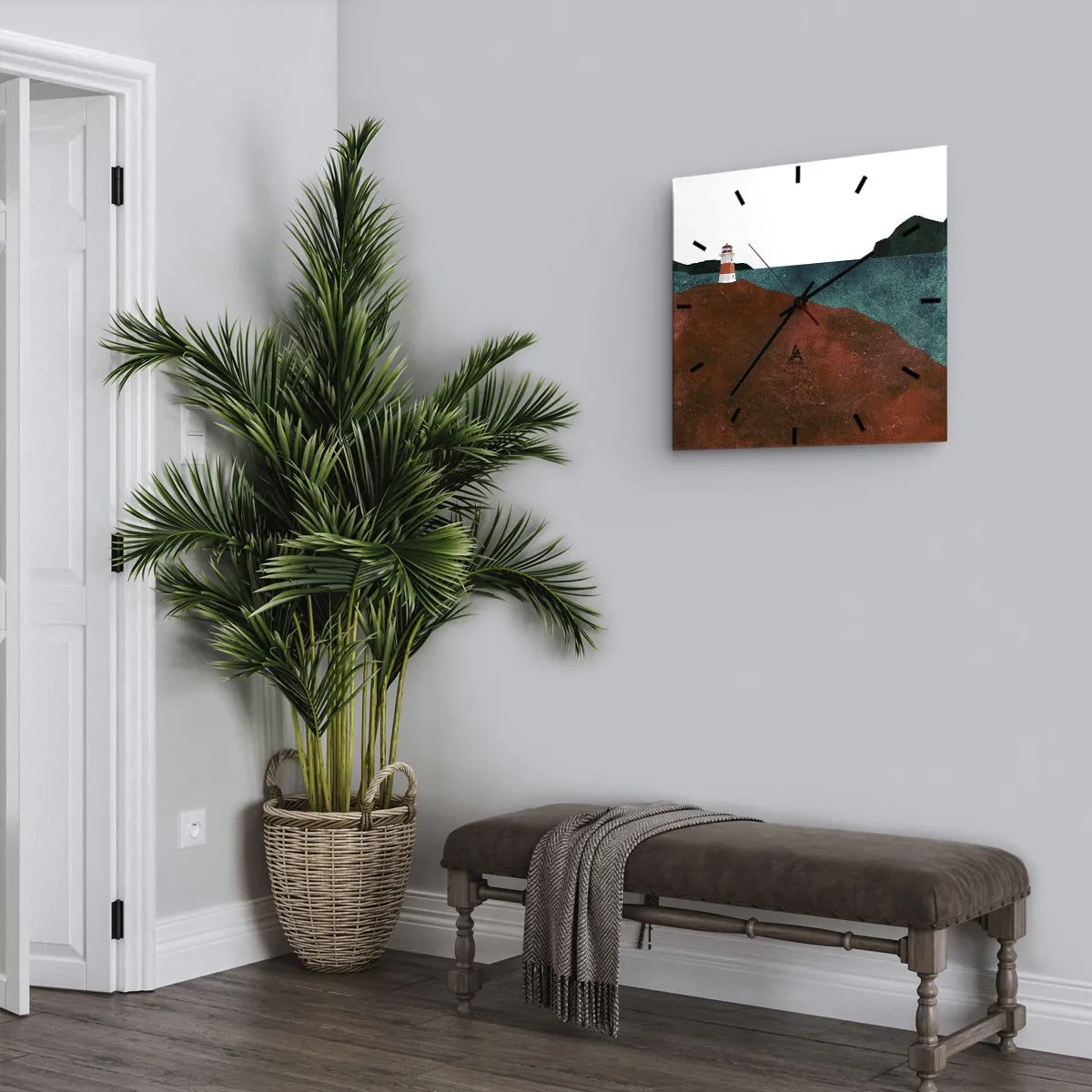 Reloj de pared - Reloj de vidrio - Mirando al mar - 40x40 cm