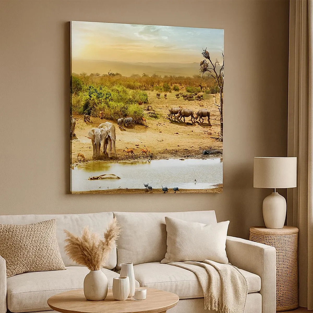 Cuadro sobre lienzo - Impresión de Imagen - Y del Edén fluyó un río... - 30x30 cm