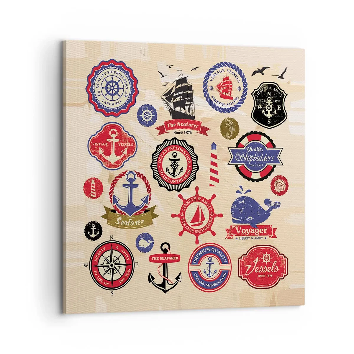 Cuadro sobre lienzo - Impresión de Imagen - Una fraternidad del mar - 60x60 cm