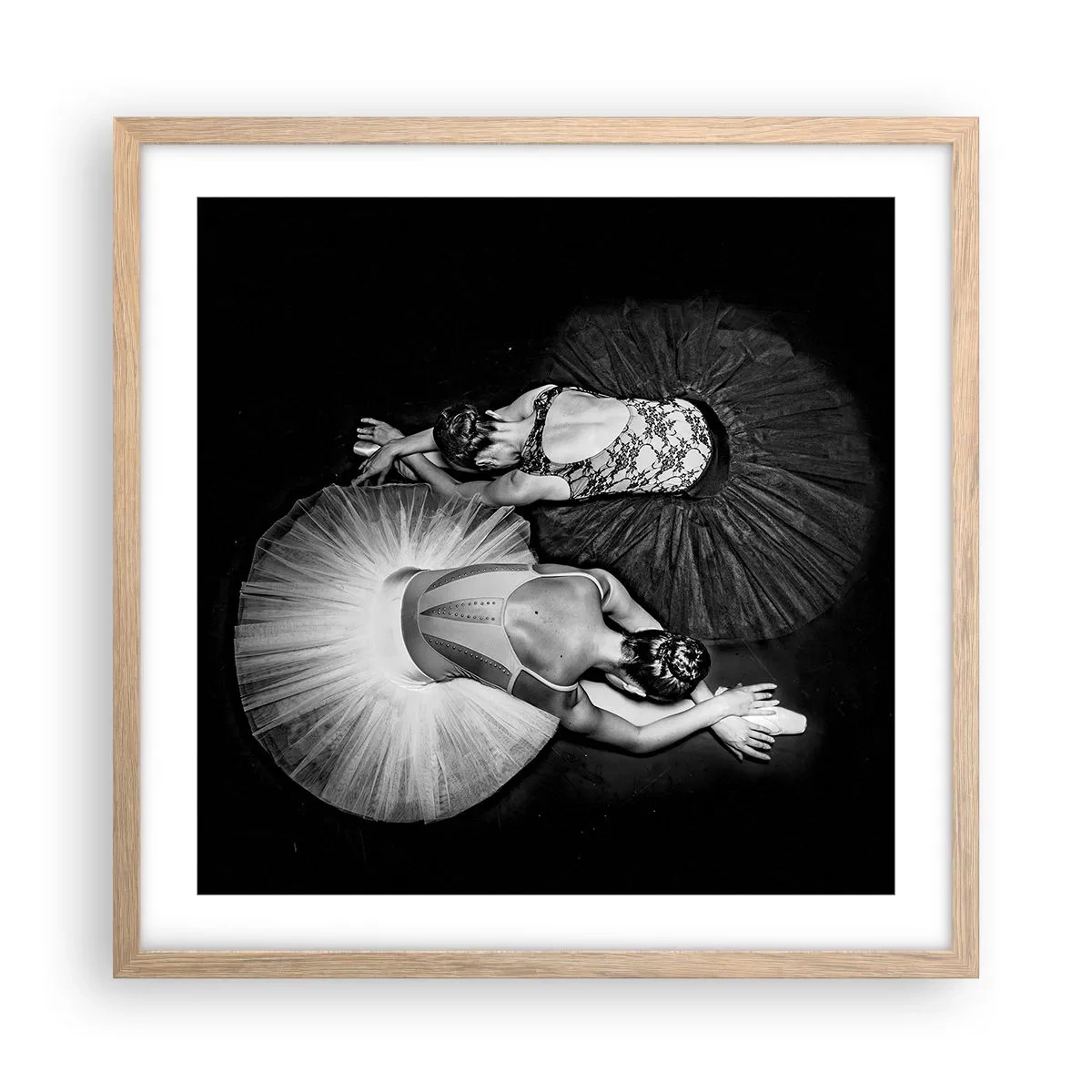 Póster en marco roble claro - Yin y yang: el equilibrio perfecto - 50x50 cm