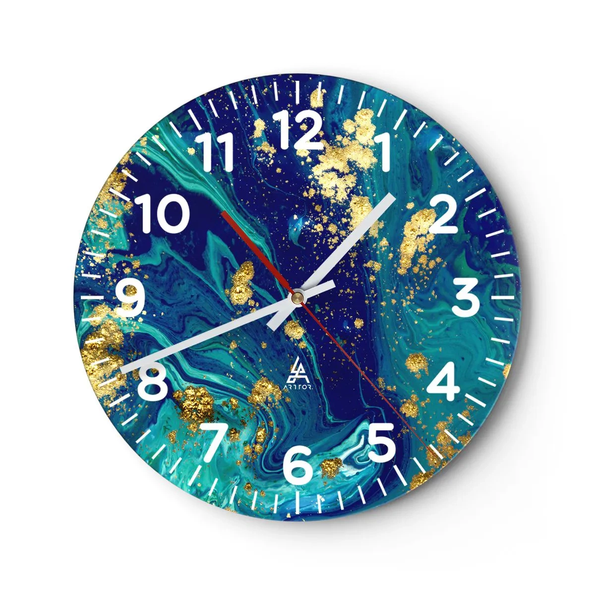 Reloj de pared - Reloj de vidrio - Pétalos de sol  - 30x30 cm