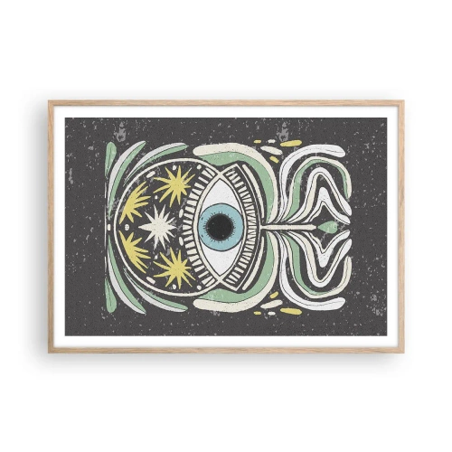 Póster en marco roble claro - Rituales tribales - 100x70 cm