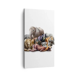 Cuadro sobre lienzo - Impresión de Imagen - Una foto de familia africana - 45x80 cm