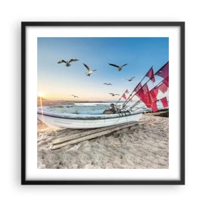 Póster en marco negro - Un merecido descanso - 50x50 cm