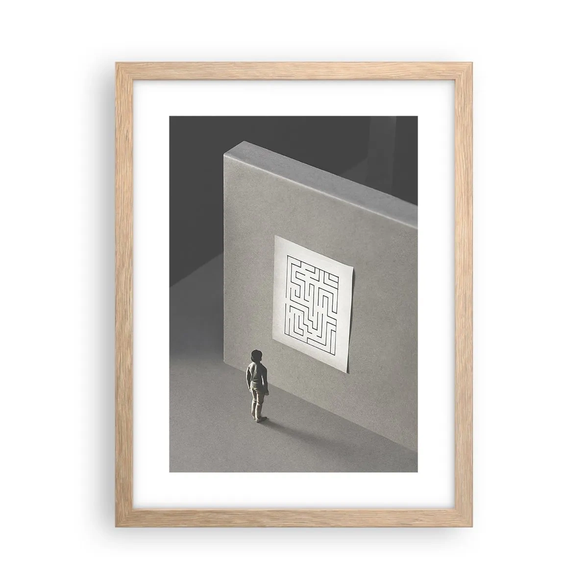 Póster en marco roble claro - ¿Pero dónde estoy? - 30x40 cm