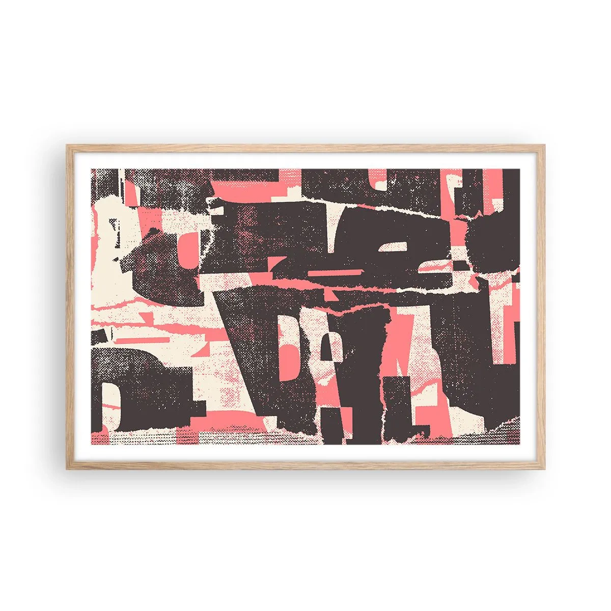 Póster en marco roble claro - Todo el ajetreo - 91x61 cm