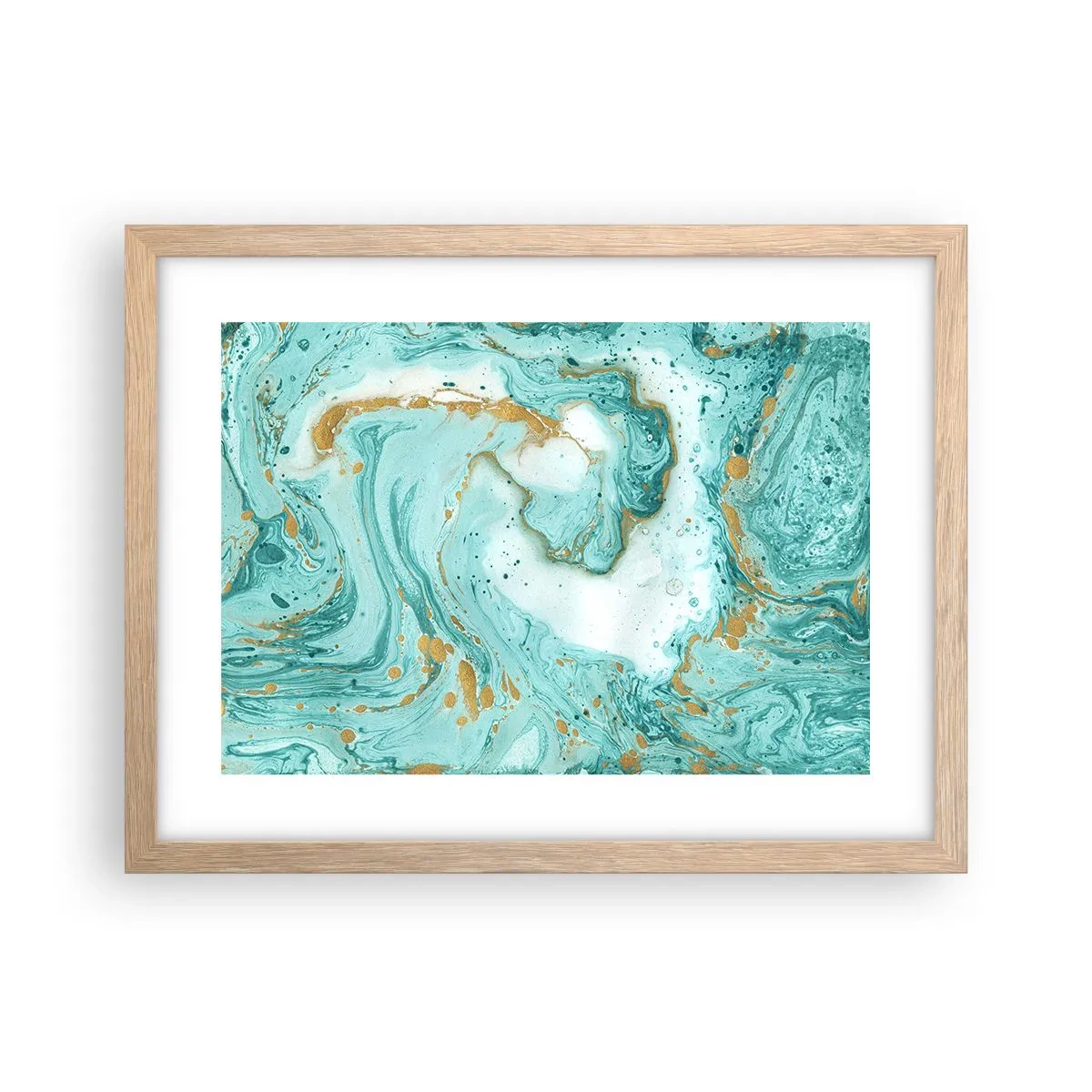 Póster en marco roble claro - Bajo la gran ola del periodo Edo - 40x30 cm