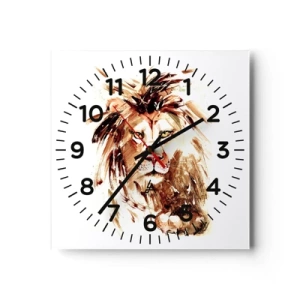 Reloj de pared - Reloj de vidrio - Fuerza y dignidad - 30x30 cm