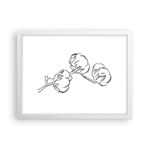 Póster en marco blanco - Plumón de algodón - 40x30 cm