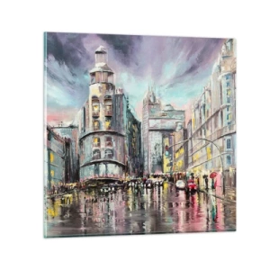 Cuadro sobre vidrio - Impresiones sobre Vidrio - Va a ser una buena noche - 40x40 cm