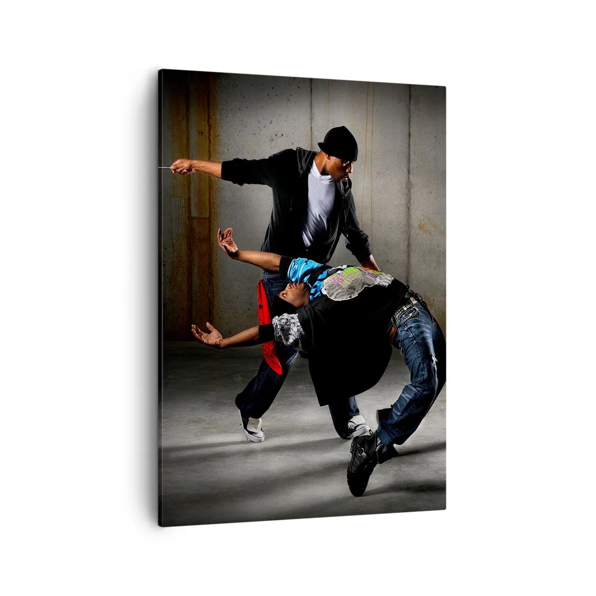 Cuadro sobre lienzo - Impresión de Imagen - Un grupo de bailarines de hip-hop en una coreografía dinámica. - 50x70cm - Bailando con el viento de la calle - Decoración de pared moderna para salón y dormitorio ARTTOR