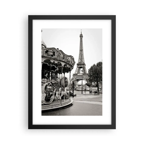 Póster en marco negro - Tal diversión solo en París - 30x40 cm