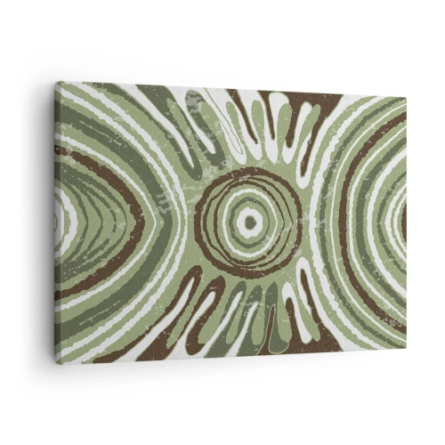 Cuadro sobre lienzo - Impresión de Imagen - Patrones abstractos en tonos verdes y marrones. - 70x50cm - Explosión de emociones - Decoración de pared moderna para salón y dormitorio ARTTOR