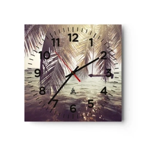 Reloj de pared - Reloj de vidrio - Columpiar la imaginación - 30x30 cm