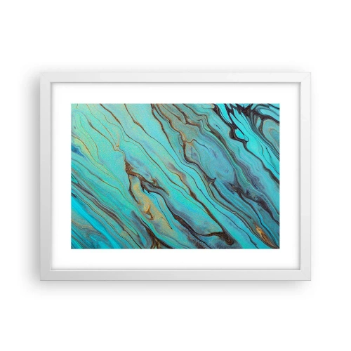 Póster en marco blanco - Marea turquesa - 40x30 cm