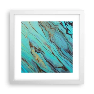 Póster en marco blanco - Marea turquesa - 30x30 cm