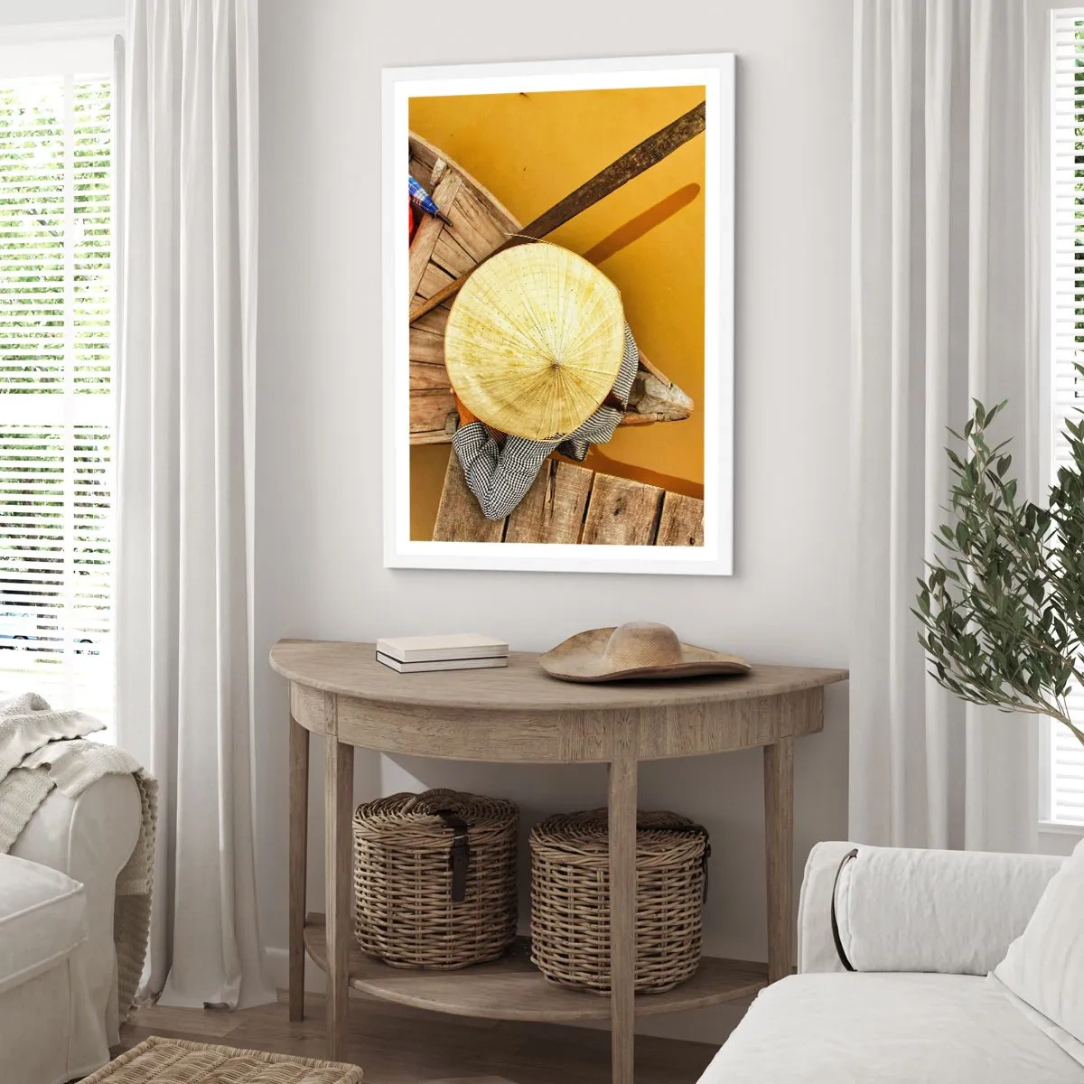 Póster en marco blanco - La vida en el río amarillo - 50x70 cm