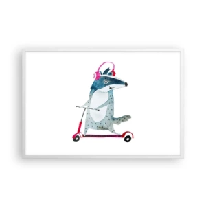 Póster en marco blanco - Alegrías de tejón - 91x61 cm