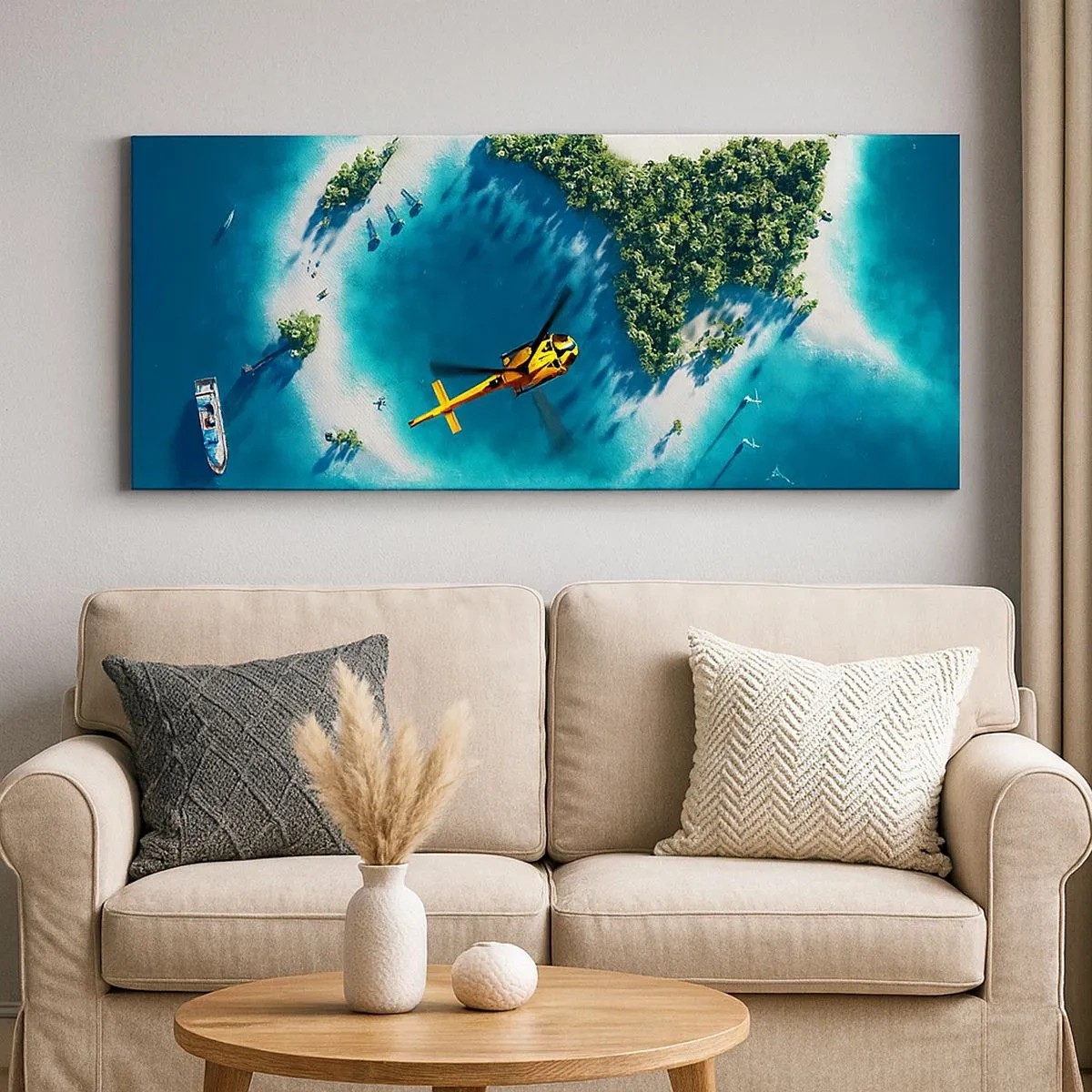 Cuadro sobre lienzo - Impresión de Imagen - Cómprate una isla - 100x40 cm