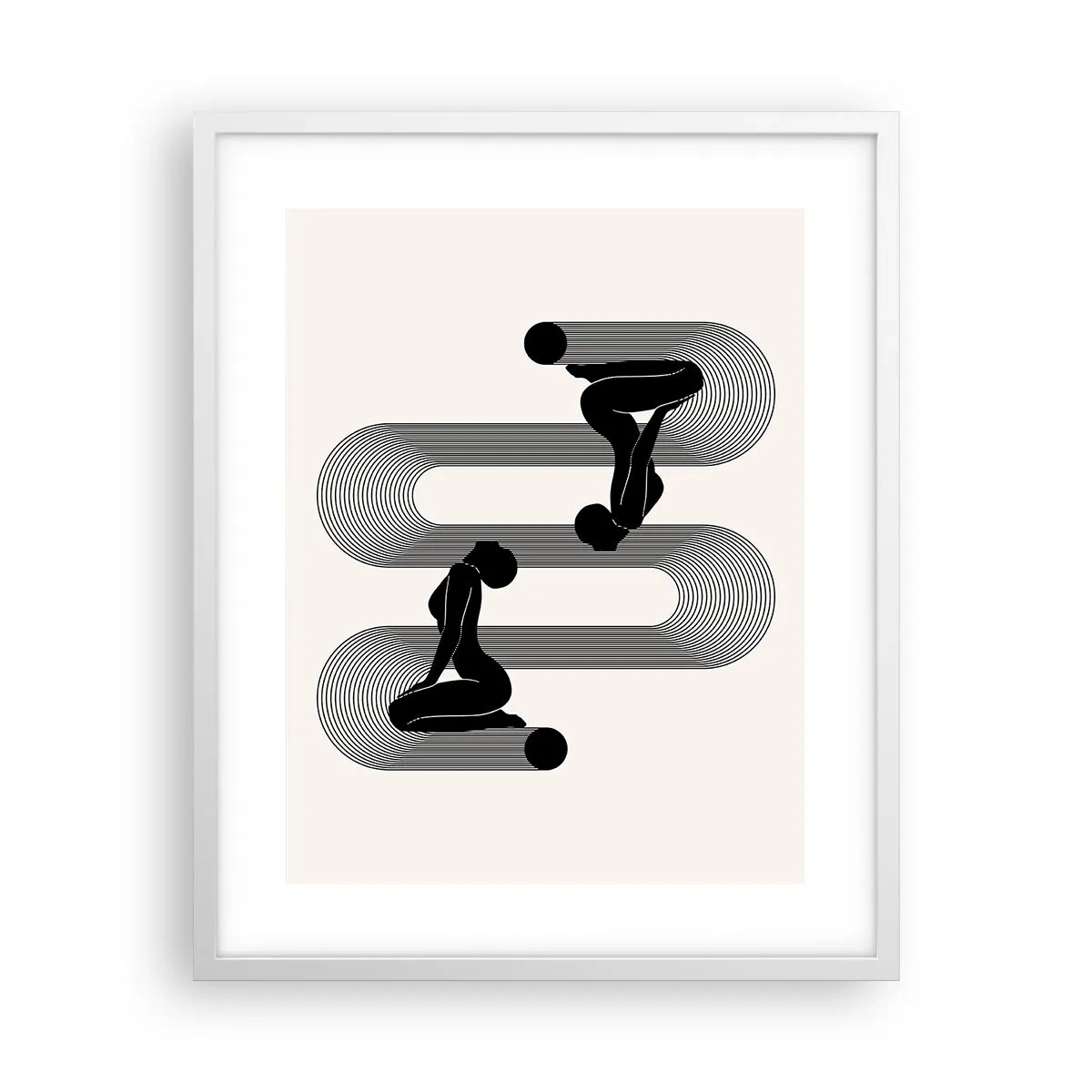 Póster en marco blanco - Simetría sensual - 40x50 cm
