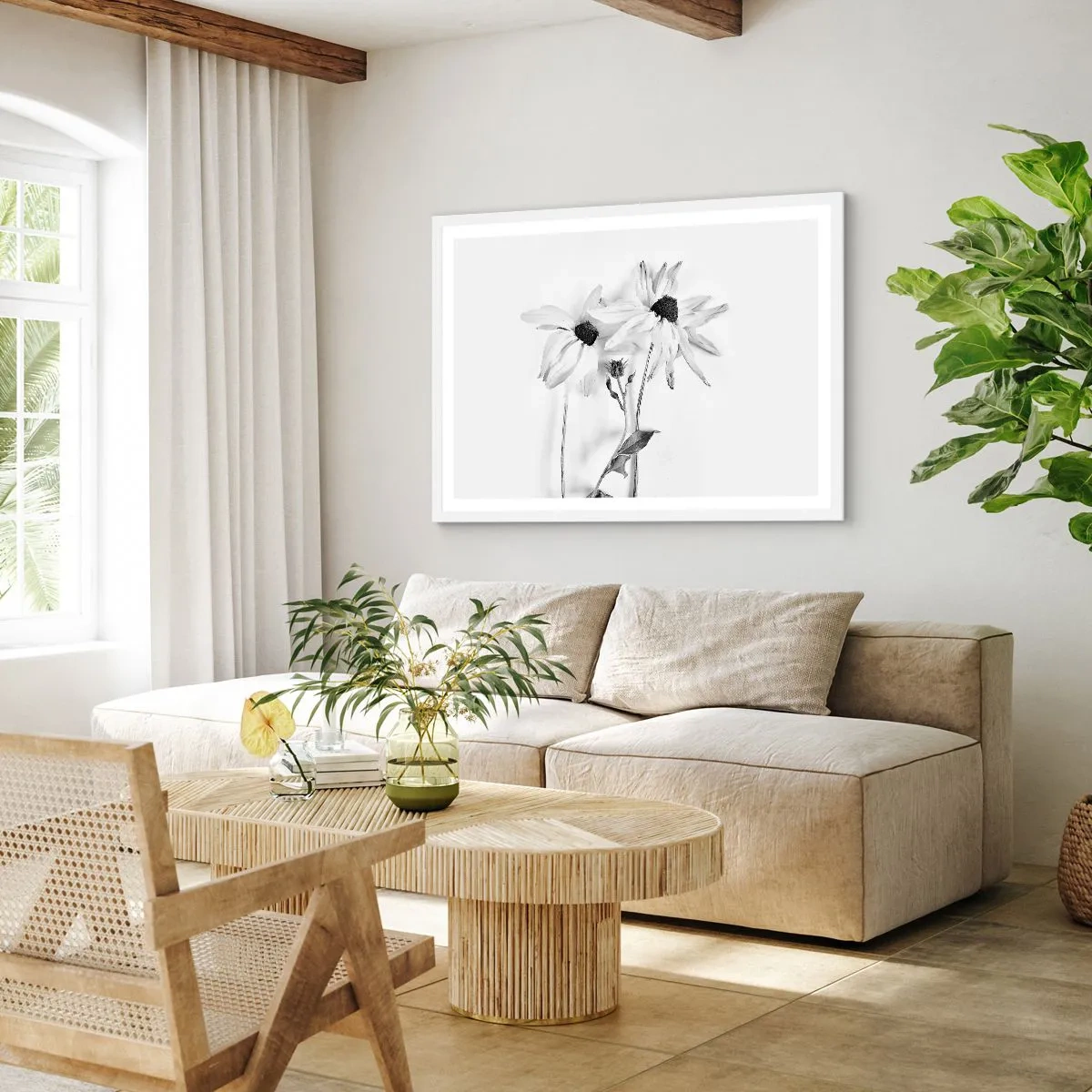 Póster en marco blanco - Nadie quiere estar solo - 100x70 cm