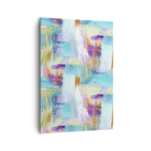 Cuadro sobre lienzo - Impresión de Imagen - Abstracción colorida con pinceladas dinámicas. - 50x70cm - Un alegre traductor de garabatos - Decoración de pared moderna para salón y dormitorio ARTTOR