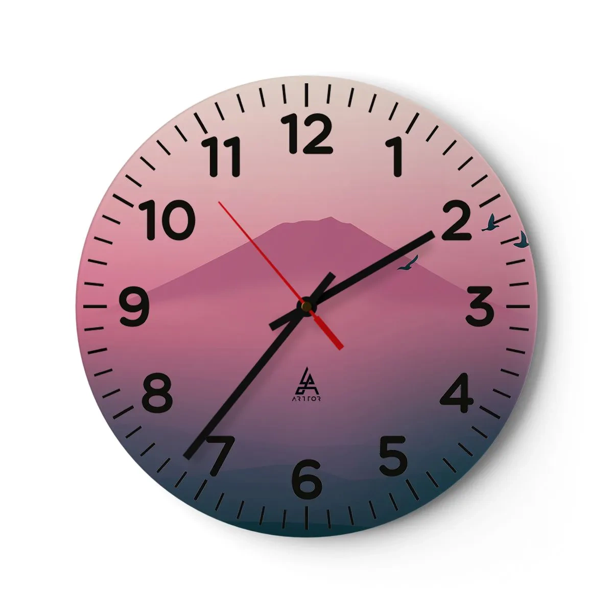 Reloj de pared - Reloj de vidrio - Sobre las nubes - 40x40 cm