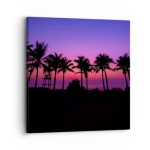 Cuadro sobre lienzo - Impresión de Imagen - Atardecer bajo las palmeras - 30x30 cm
