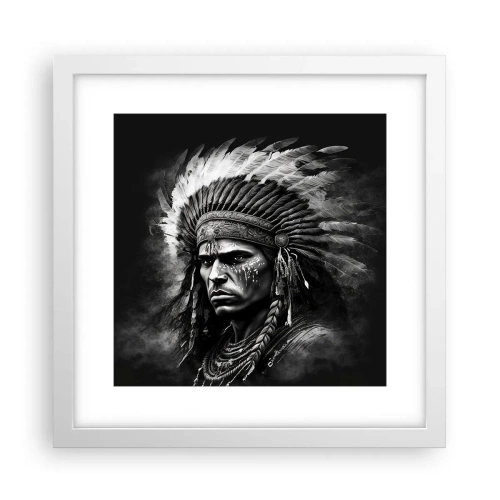 Póster en marco blanco - Líder y guerrero - 30x30 cm